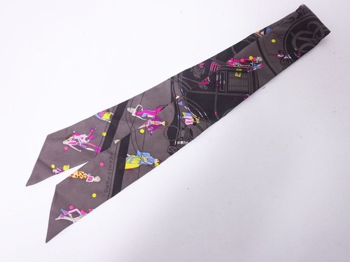 Hermes twilly scarf dark - dark, brown