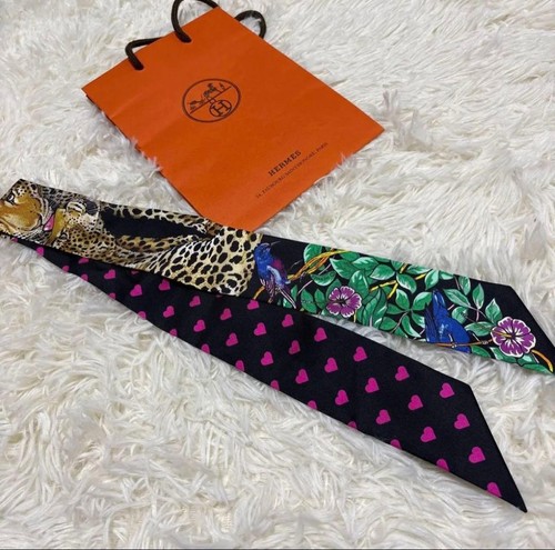 Hermes twilly scarf leopard - hermes,