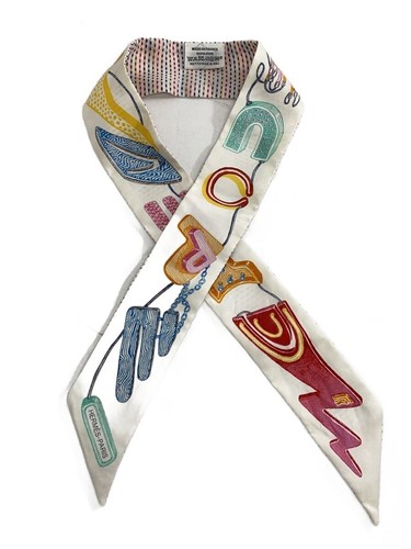 Hermes twilly point scarf silk - hermes,
