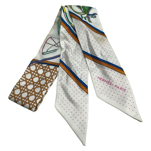 Hermes scarf twilly white - hermes,