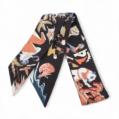 Hermès scarf silk black - hermès,