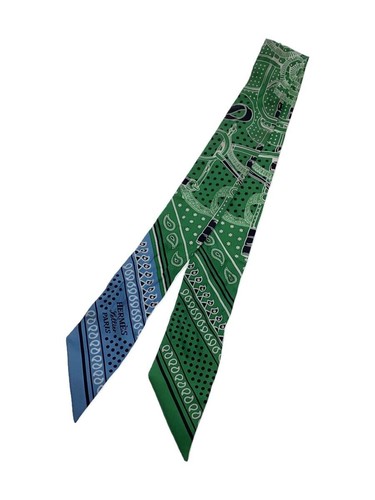 Hermes scarf green twilly - hermes,