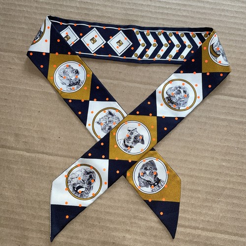 Hermes twilly silk scarf dogs - hermes,